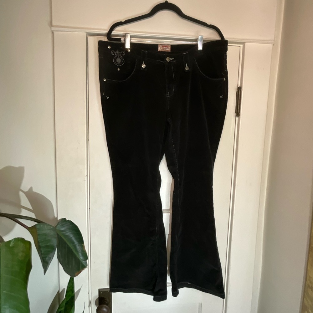 Vintage Y2K No Boundaries Embellished Low Rise Corduroy Flare Pants